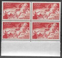 France PA N°19a** Rouge Sang, Papier Carton En Bloc De 4 Bord De Feuille. Cote 320€ - Unused Stamps