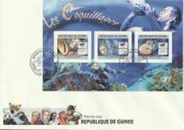 Guinea 2011, Shells, Diving, 3val In BF IMPERFORATED In FDC - Duiken