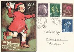 Suisse - Année 1948 - Oblit 05/12/1948 - Journée Du Timbre, Tag Der Biefmarke - Série Pro Juventute - Brieven En Documenten