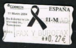 SPAGNA (SPAIN)  -  MI AT145  -  2004  ATM:  EUROPEAN DAY FOR TERRORISM VICTIMS  - USED - 2001-10 Used