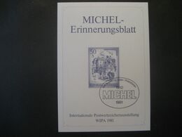 Österreich 1981- WIPA 1981 Michel-Erinnerungsblatt - Probe- Und Nachdrucke