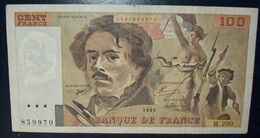 N°4 BILLET DE 100 FRANCS DELACROIX 1991 - 100 F 1978-1995 ''Delacroix''
