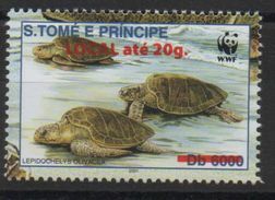S. Tomé & Principe 2001 / 2009 WWF W.W.F. Faune Fauna Turtle Reptile Schildkröte Overprint Surch. Tortue Mi. I Unissued - Ungebraucht