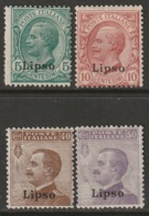 Italy Aegean Lisso 1912 Sc 2,3,7,8 Sa 2,3,6,7 MH Some Disturbed Gum - Aegean (Lipso)