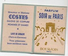 Lavit De Lomagne (82 Tarn Et Garonne) Carte Parfumée Et Calendrier 1962 Bourjois Soir  De Paris  (PPP23790) - Ohne Zuordnung