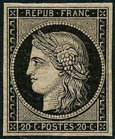 ** N°3 20c Noir S/jaune, Signé Roumet - TB - 1849-1850 Ceres