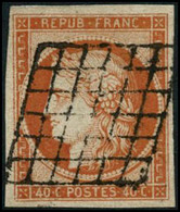 Oblit. N°5 40c Orange, Signé Brun - TB - 1849-1850 Ceres