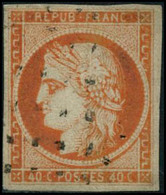 Oblit. N°5 40c Orange, Signé Brun - TB - 1849-1850 Cérès