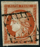 Oblit. N°5a 40c Orange Vif - TB - 1849-1850 Ceres