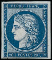 ** N°8F 20c Bleu, Réimp - TB - 1849-1850 Cérès