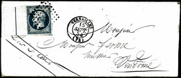 Lettre N°14Ai 20c Bleu, BDF Avec Filet D'encadrement S/lettre - TB - 1853-1860 Napoleon III