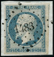 Oblit. N°15 25c Bleu, Obl PC 1483 - TB - 1853-1860 Napoléon III.