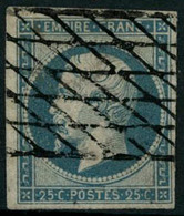 Oblit. N°15 25c Bleu, Signé JF Brun - TB - 1853-1860 Napoléon III.