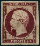 * N°18g 1F Carmin Velours, Nuance Exceptionnelle - TB - 1853-1860 Napoleon III