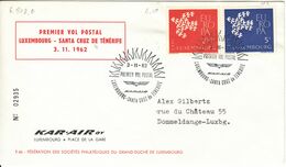 Luxembourg 1962. Premier Vol Postal Luxembourg-Santa Cru De Ténérife (6.908.0) - Covers & Documents