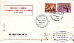 Luxembourg 1962. Premier Vol Postal Luxembourg-Santa Cru De Ténérife (6.908.1) - Covers & Documents