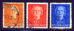 Pays-Bas 1949 Yvert 513 / 515 (o) B Oblitere(s) - Usati