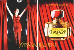 PUB PARFUM   ( CHAMPAGNE  ) De " YVES SAINT LAURENT " 1992  ( 1 ) - Non Classés