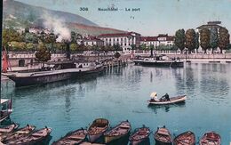 Neuchâtel Le Port, Bateau à Vapeur G. ESCHER + Cachet Linéaire CORCELLES (NEUCHATEL) (15.3.1910) - Corcelles