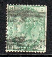 GB Victoria Surface Printed One Shilling Green Heavy Used Plate 8 - Ohne Zuordnung