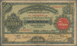 Angola: 1000 Reis 1909 With Seal Type "Filial Em Loanda", P.27, Margin Splits And Toned Paper. Condi - Angola