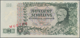 Austria / Österreich: Österreichische Nationalbank 100 Schilling 1954 SPECIMEN, P.133s With Red Over - Austria