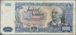 Austria / Österreich: Österreichische Nationalbank 1000 Schilling 1954 SPECIMEN, P.135s With Red Ove - Austria