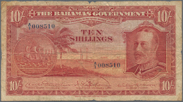 Bahamas: The Bahamas Government 10 Shillings L.1919, P.6 With Portrait Of King George V, Small Margi - Bahamas