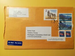 2014 BUSTA  AIR MAIL CANADA  BOLLO PARCO NAZIONALE LAGHI WATERTON CAVALLI ANIMALI ANIMALS ANNULLO OBLITERE' - Storia Postale