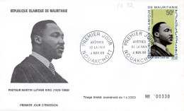 Mauritanie Mauritania 0351 Mi A 082 Y, Fdc Martin Luther King, Apôtre De La Paix, USA, Prix Nobel, écrivain - Martin Luther King