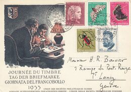 Suisse - Année 1953 - Oblt 06/12/1953 - Tag Der Biefmarke, Journée Du Timbre - Série Pro Juventute - Storia Postale