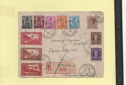 Entier Postal Recommandé 1933 Monaco Louis II 50 Cts Brun + Affranchissement Multiple - Covers & Documents