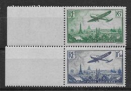 France Poste Aérienne N°8/9 - Neuf * Avec Charnière - TB - 1927-1959 Mint/hinged