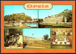 E0305 - Greiz -Neubaugebiet Pohlitz Blumenuhr Ikarus Omnibus Bus - Bild Und Heimat Reichenbach - Greiz