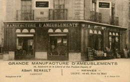 Rennes * Devanture Grande Manufacture D'ameublements Albert REHAULT * Cpa Pub * Boulevard De La Liberté - Rennes