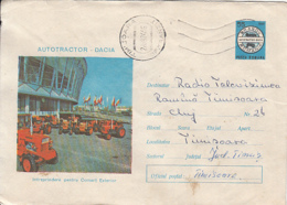 90072- BUCHAREST FAIR, DACIA TRACTOR, AGRICULTURE, COVER STATIONERY, 1974, ROMANIA - Agriculture