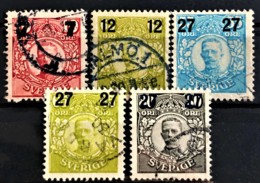 SWEDEN 1918 - Canceled - Sc# 99, 101 ,102, 103, 104 - Usati