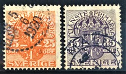 SWEDEN 1910-19 - Canceled - Sc# O52, O54 - Gebruikt