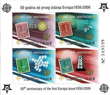 MONTENEGRO 2006 Mi BL 2A 50th ANNIVERSARY OF EUROPE CEPT STAMPS MINT MINIATURE SHEET €5.50 ** VALUE €20 - 2006