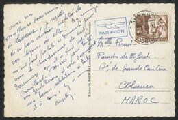 CARTE PAR AVION POUR LE MAROC (voir Description) - Postmark Collection