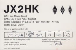 1971. Jan Mayen. Radio-card JAN MAYEN ISLAND. () - JF365593 - Altri & Non Classificati