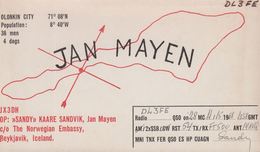 1968. Jan Mayen. Radio-card SANDY, JAN MAYEN. OLONKIN CITY. Population: 36 Men, 4 Dog... () - JF365594 - Otros & Sin Clasificación