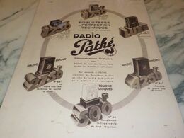 ANCIENNE PUBLICITE  RADIO PATHE  1934 - Andere & Zonder Classificatie