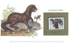 (N 12) WWF - Animals Of The World Stamp Collection - European Mink + Frog (Finland - Red Cross) - Otros