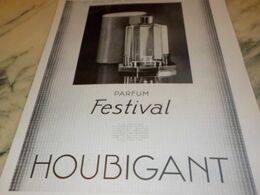 ANCIENNE PUBLICITE PARFUM FESTIVAL  HOUBIGANT 1932 - Ohne Zuordnung