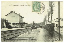 CPA - 77 - FONTAINE LE PORT - La Gare - Locomotive - Train - Transport. *1907* - Altri & Non Classificati