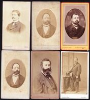6 X PHOTO CDV FIN 1800 - HOMMES RICHES AVEC BARBE OU MOUSTACHE - Photographes De Bruxelles - Beard - Mustache - Antiche (ante 1900)