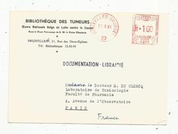 JC , EMA , BELGIQUE , Carte Postale , BRUXELLES-BRUSSEL , 23 ,1961 ,bibliothéque Des Tumeurs - Sonstige & Ohne Zuordnung