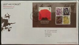 139. GREAT BRITAIN 2007 STAMP M/S LEST WE FORGET FDC  . - 2001-2010 Decimal Issues