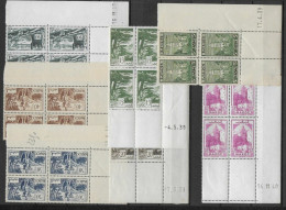 1939/40 - MAROC - 7 BLOCS De 4 COINS DATES ! * MH (CHARNIERE Sur BORD - TIMBRES ** MNH SAUF LES 2 COINS DATES Du BAS) - Unused Stamps